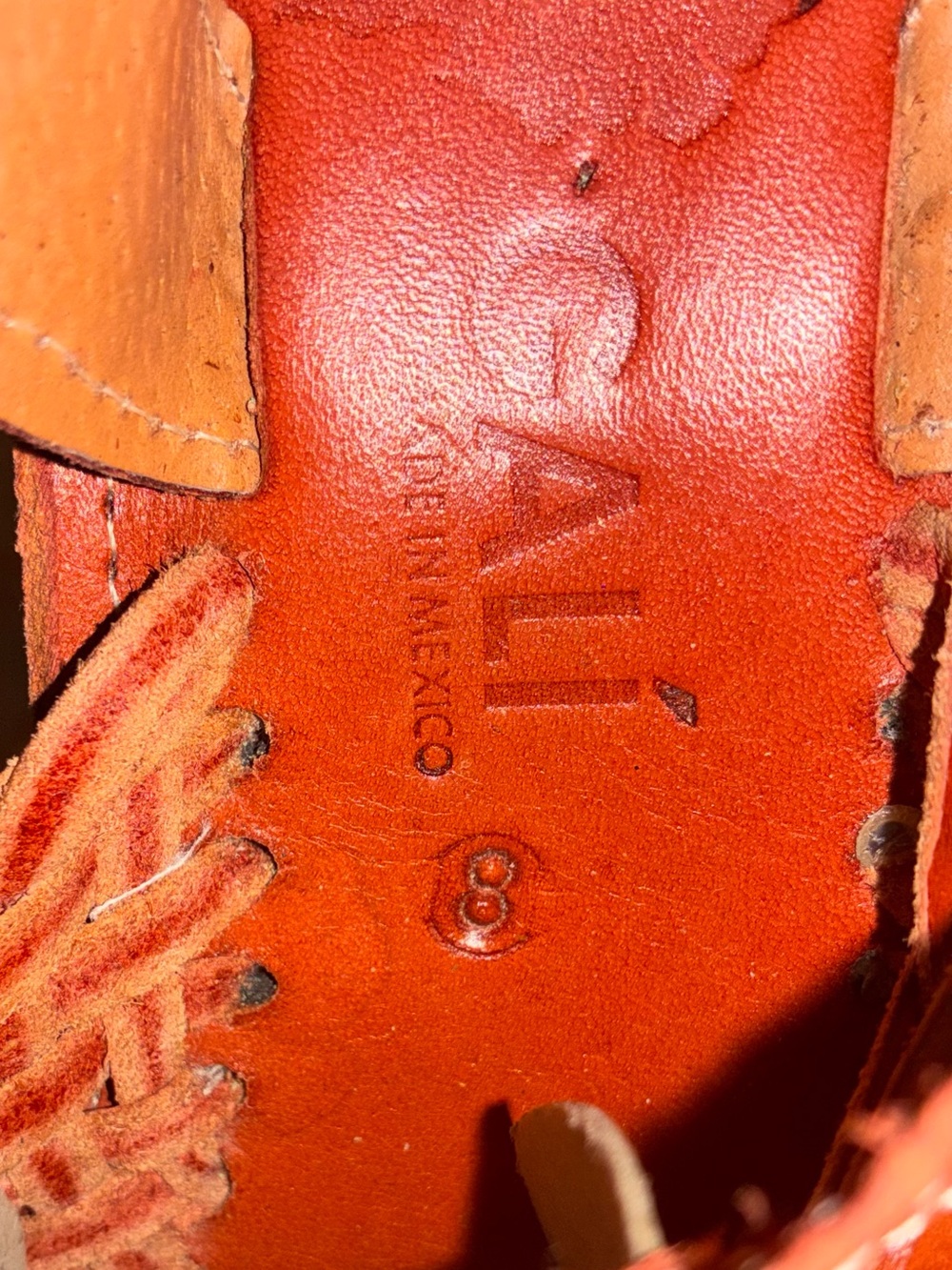 Gali-Women’s Huarache Woven Leather Open-Toe Sandals - Cognac - Picture 7 of 8